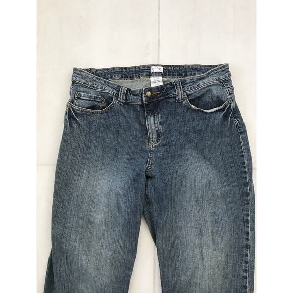 Cache Vintage Denim Jeans Straight Leg Mid Rise Studded Stretch Blue - Picture 2 of 11